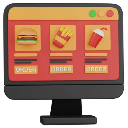 Online Food Ordering  3D Icon