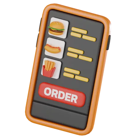 Online Food Ordering System  3D Icon