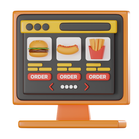 Online Food Ordering System  3D Icon