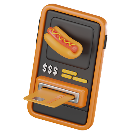 Online Food Payment  3D Icon