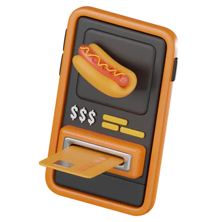 Online Food Payment  3D Icon