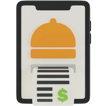 Online Food Payment  3D Icon