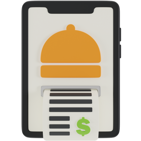 Online Food Payment  3D Icon