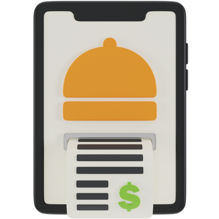 Online Food Payment  3D Icon