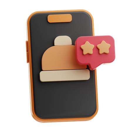 オンライン食品レビュー  3D Icon