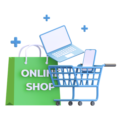 Online gadget shopping 3D Illustration