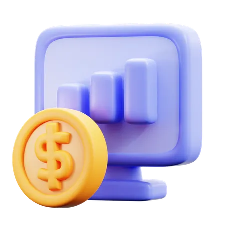 Online-Geldwachstum  3D Icon