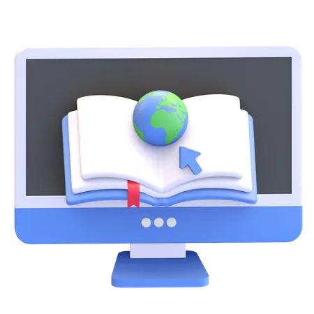 Online E Learning Website Global Icon 3 D Illustration 3D Illustration