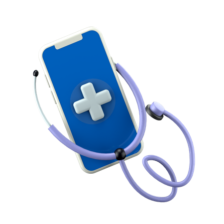 Online-Gesundheits-App  3D Illustration