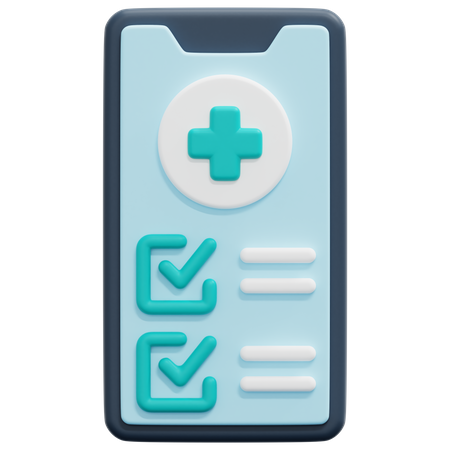 Online-Gesundheitsliste  3D Icon