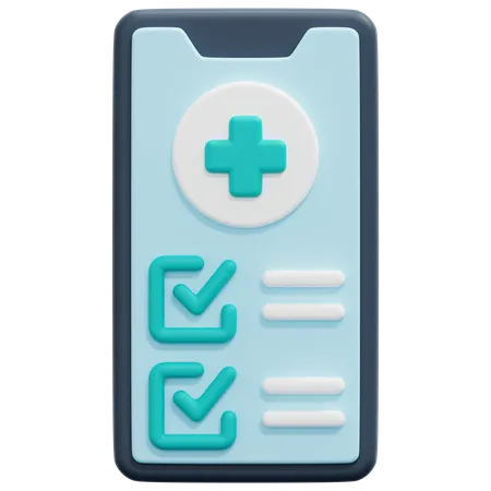 Online-Gesundheitsliste  3D Icon