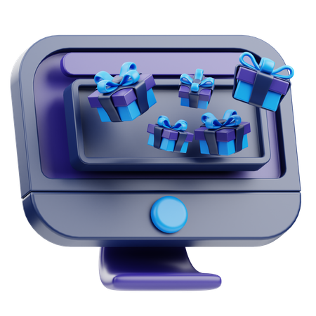 Online Gift Box  3D Icon