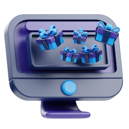 Online Gift Box  3D Icon