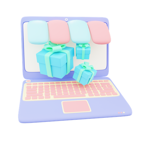 Online Gift Shopping 3D Icon