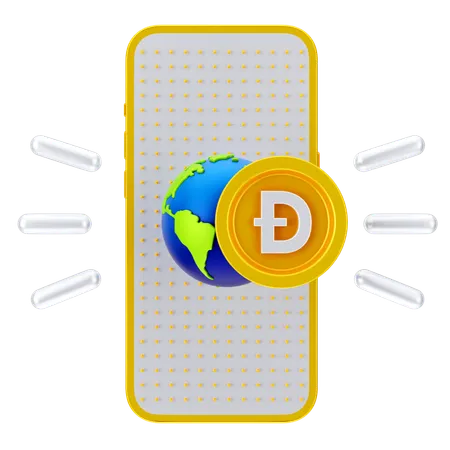 Online Global Dogecoin  3D Icon