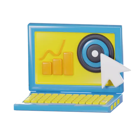 Growthing Graph And Target 3 D Icon 3D Icon