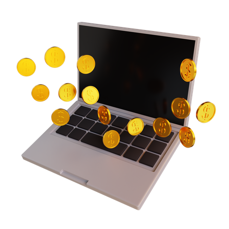 Online Gold Coin  3D Icon