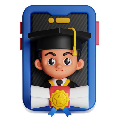 Online Graduation  3D Icon