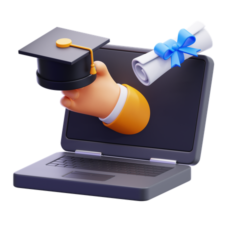 Online Graduation  3D Icon
