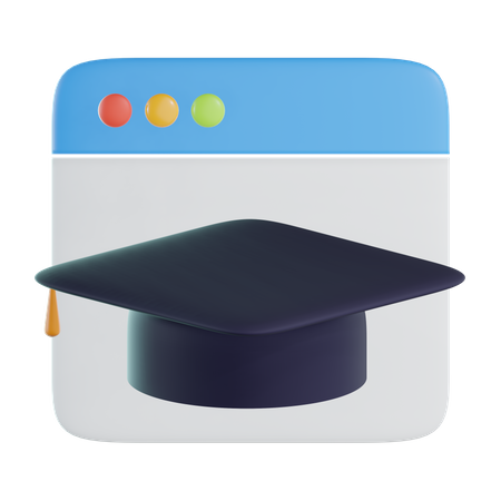 Online graduation  3D Icon