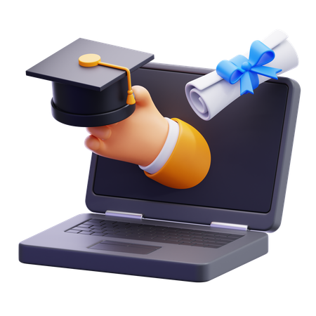 Online Graduation  3D Icon