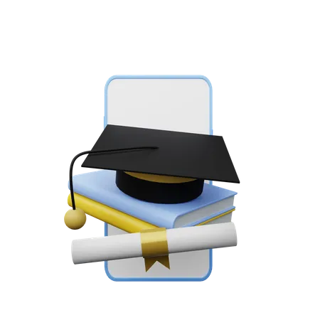 Online graduation  3D Illustration