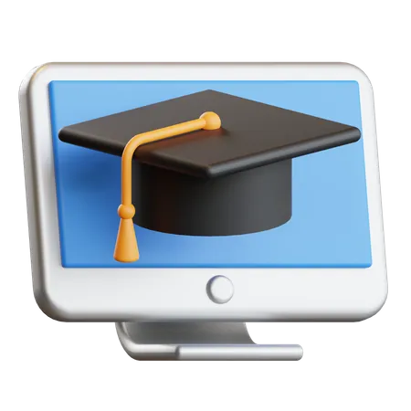 Online Graduation  3D Illustration