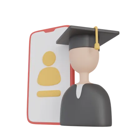 Online Graduation  3D Illustration