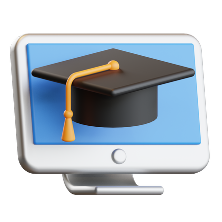 Online Graduation 3D Illustration