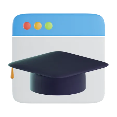 Online graduation  3D Icon
