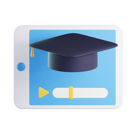 Online graduation 3D Illustration