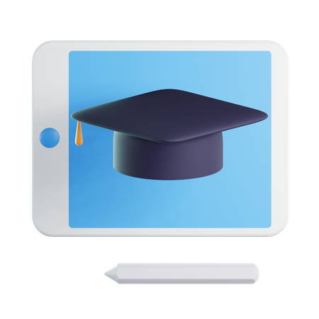 Online graduation 3D Illustration