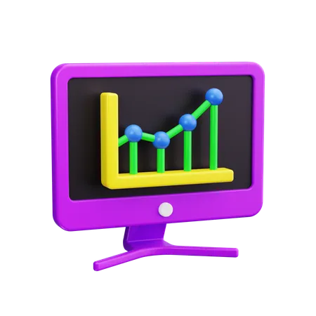 Online Graph  3D Icon