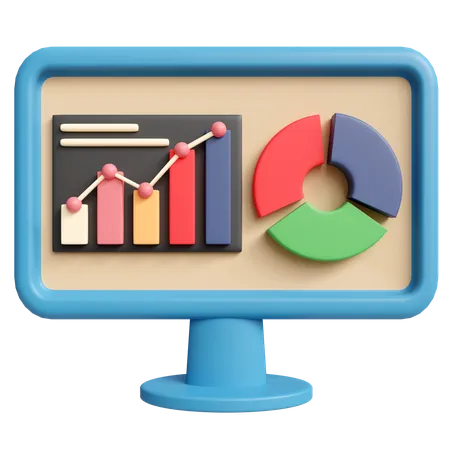 Presentation Graph 3 D Icon With High Resolution Render Business Illustration 3D Icon