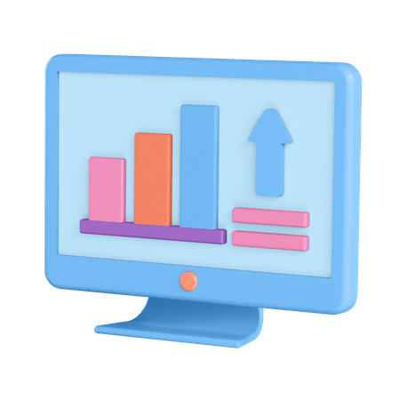 Online Graph Chart  3D Icon