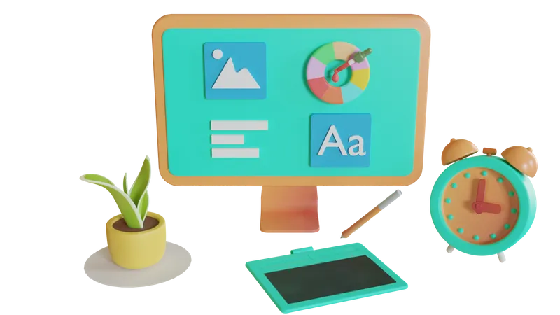 Online Graphic Design  3D Icon