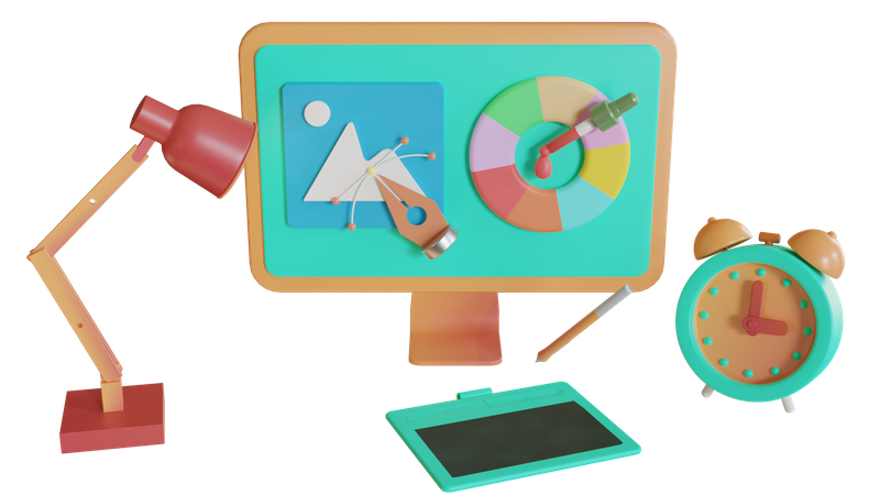 Online Graphic Design  3D Icon