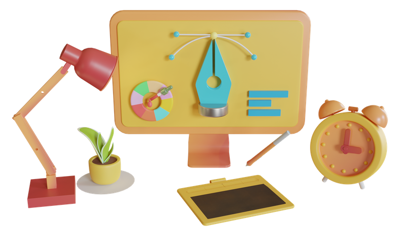 Online Graphic Design  3D Icon