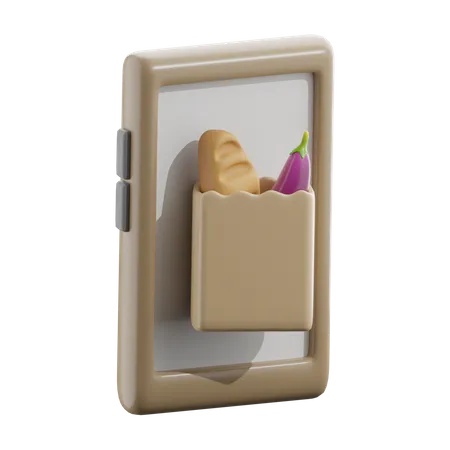 Online Grocery Shopping  3D Icon