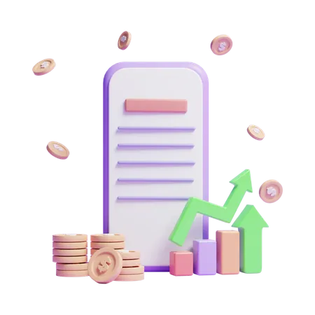 3 D Business Investment Graph Chart Icon Or 3 D Business Financial Graph Chart Concept Icon 3D Icon