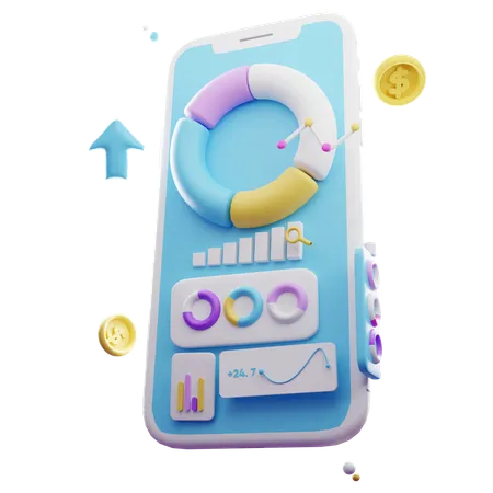 Online Growth Chart 3 D Icon 3D Icon