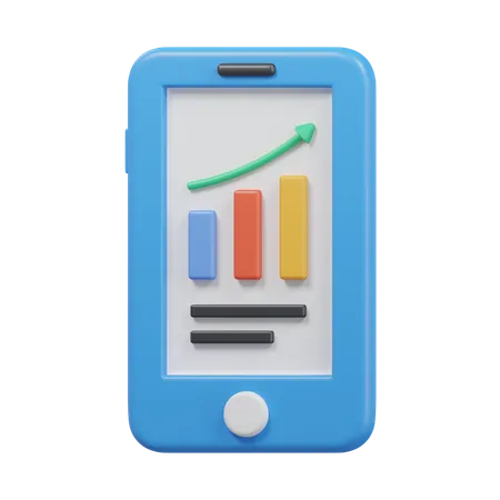 Graph On Smartphone 3 D Illustration 3D Icon