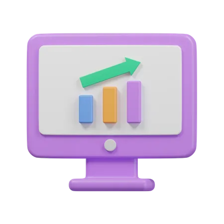 Online Growth Chart  3D Icon