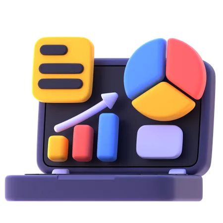 Online Growth Chart  3D Icon