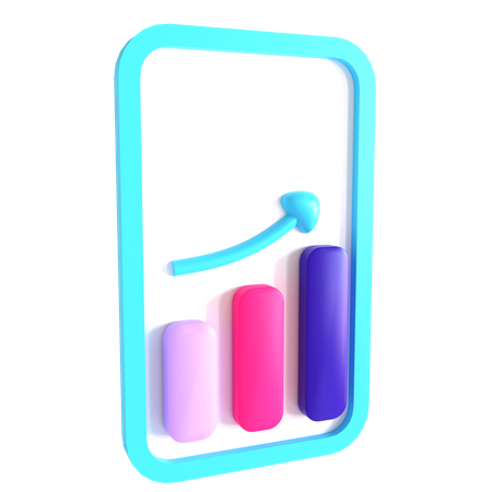 Online Growth Chart  3D Icon