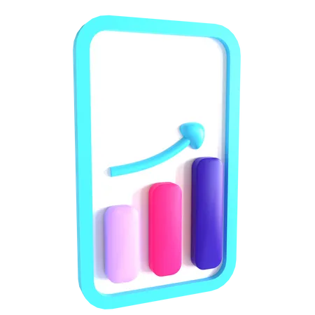 Online Growth Chart  3D Icon