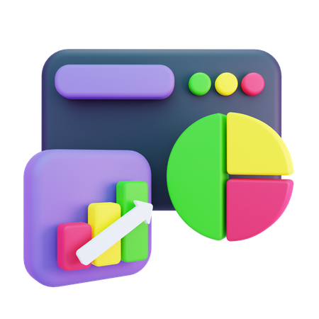 Online Growth Chart  3D Icon