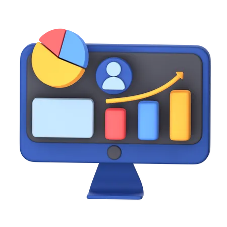 Online Growth Chart  3D Icon