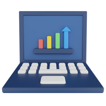 Online Growth Chart  3D Icon