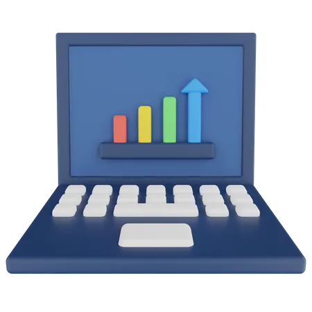 Online Growth Chart  3D Icon